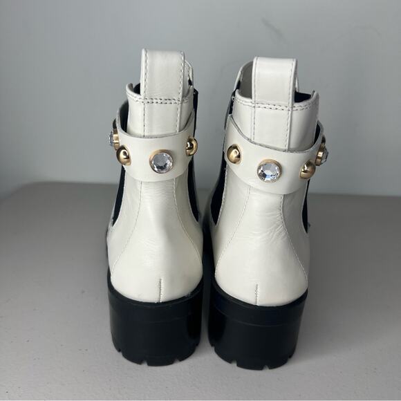 Karl Lagerfeld Pola Faux Pearl Studded Chelsea Boots 8.5 - Picture 5 of 9